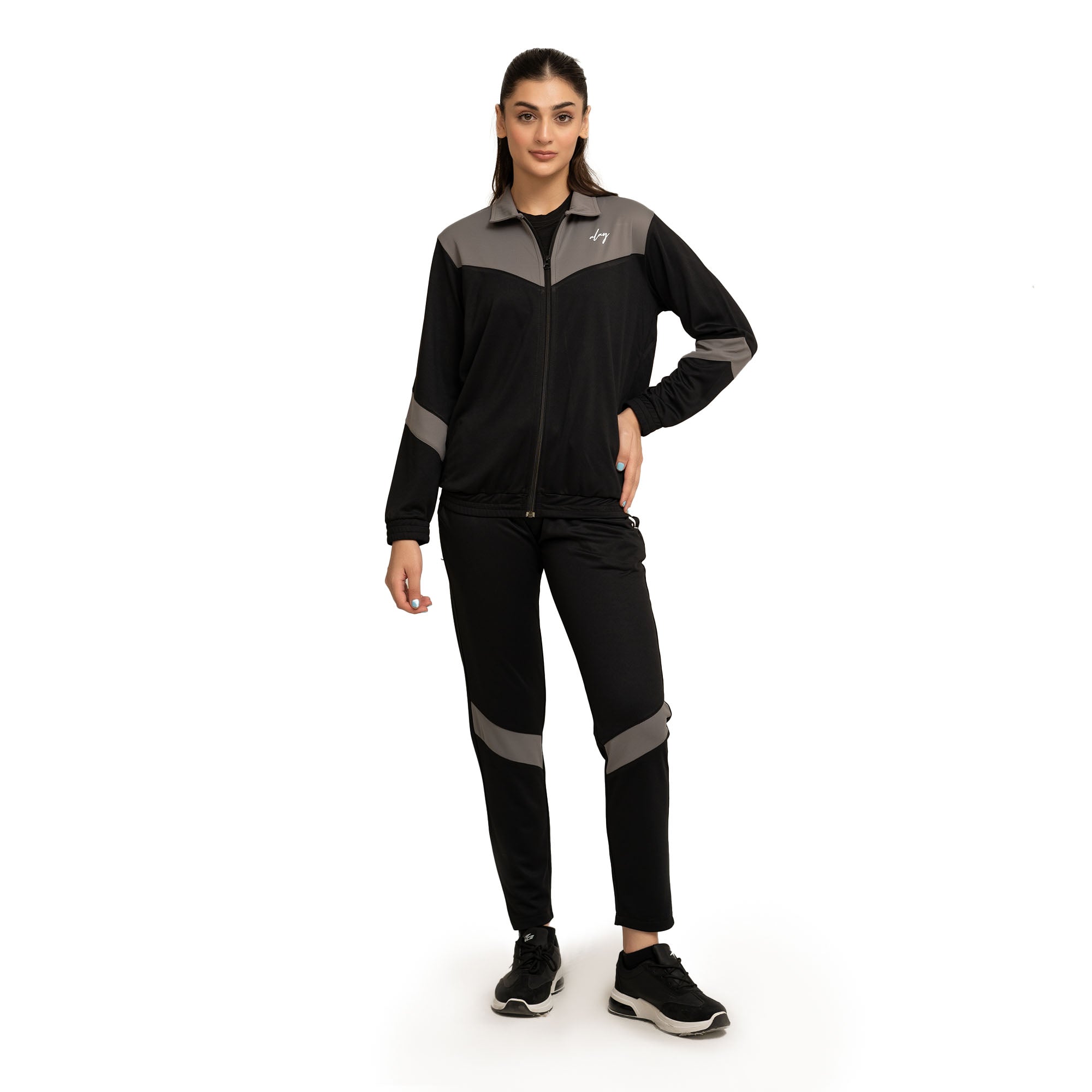 Wave Tracksuit - Black/Grey