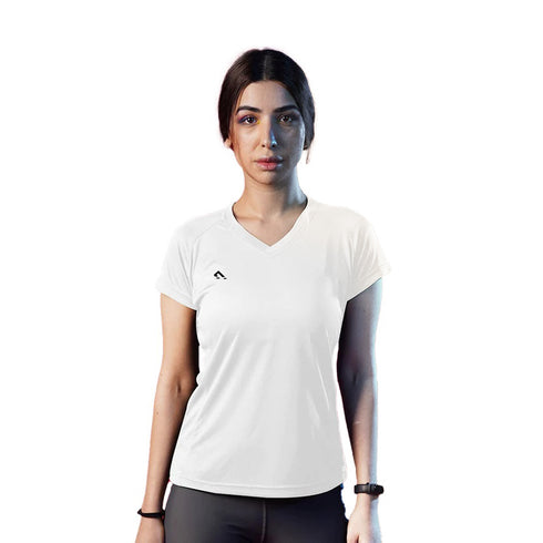 Active V- Neck (White)