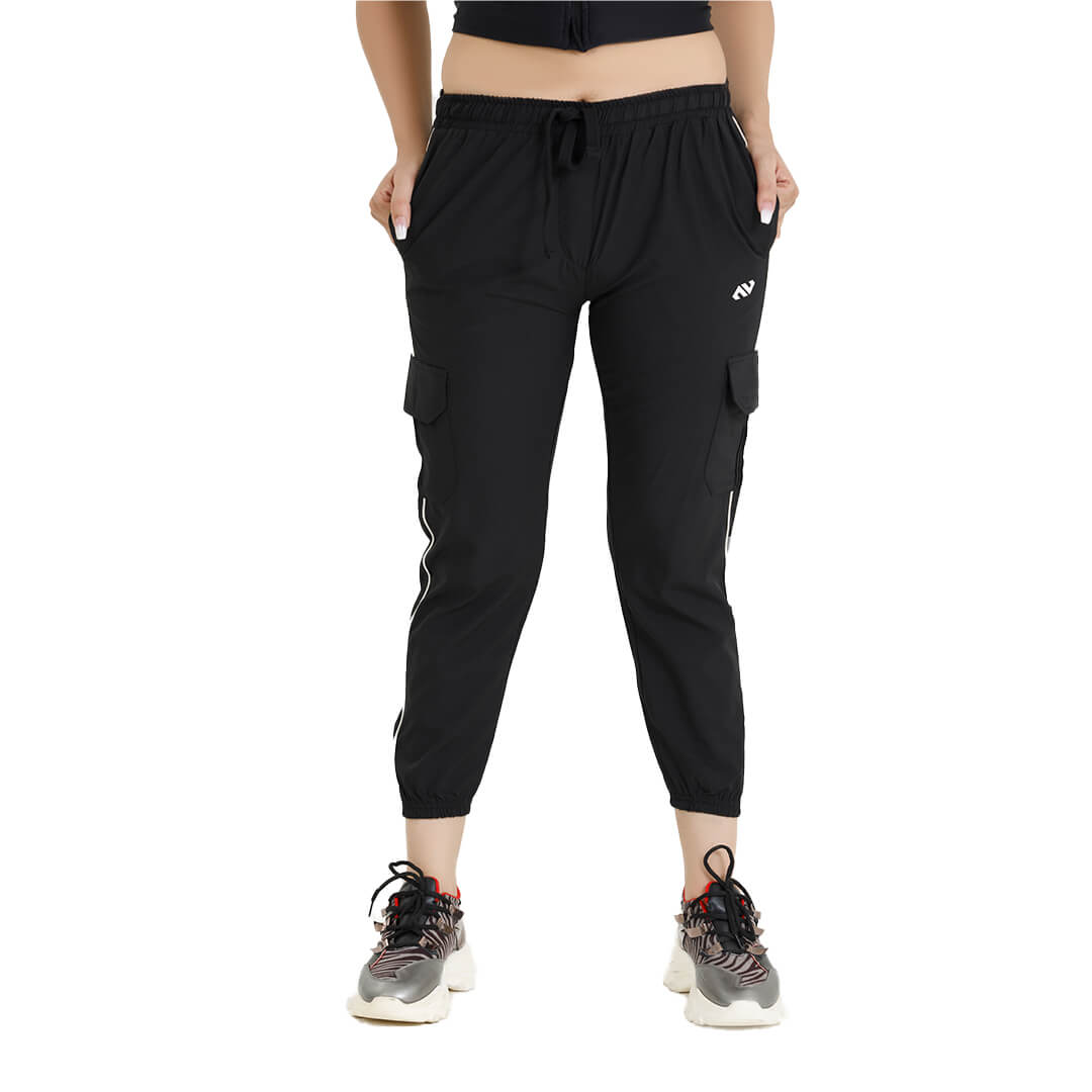 Cuffed Cargo Joggers Black Alay