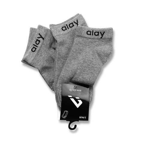 Arc Ankle Socks - Grey (Pack of 3)