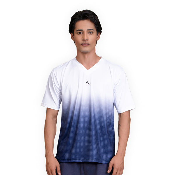 Fusion V-Neck - Blue/White