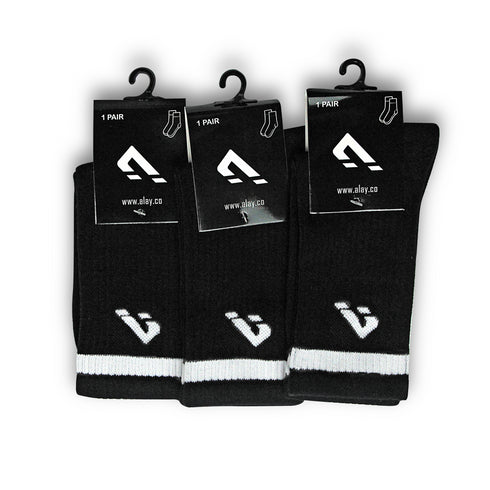 Powerknit Crew Socks - Black (Pack of 3)