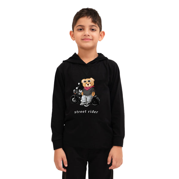 Summer Bear Hoodie - Black