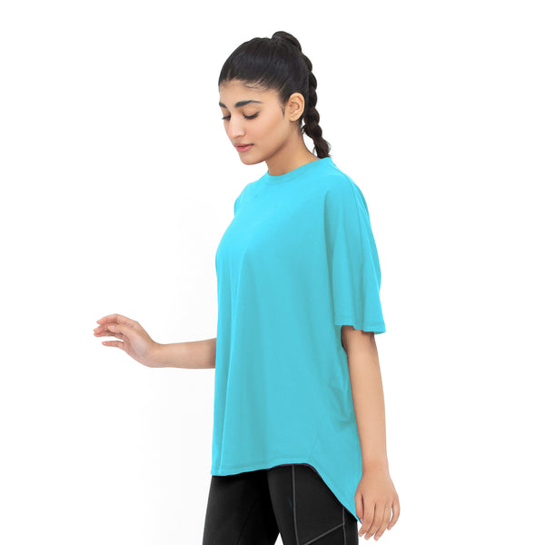 Flow Bat Tee - Aqua Blue