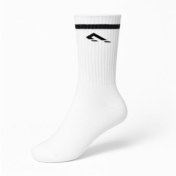 Powerknit Crew Socks - White Black
