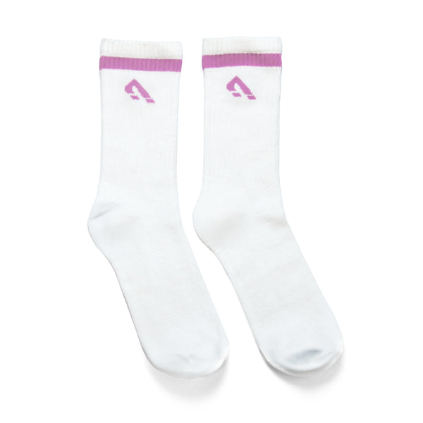 Powerknit Crew Socks - White Pink (Pack of 3)