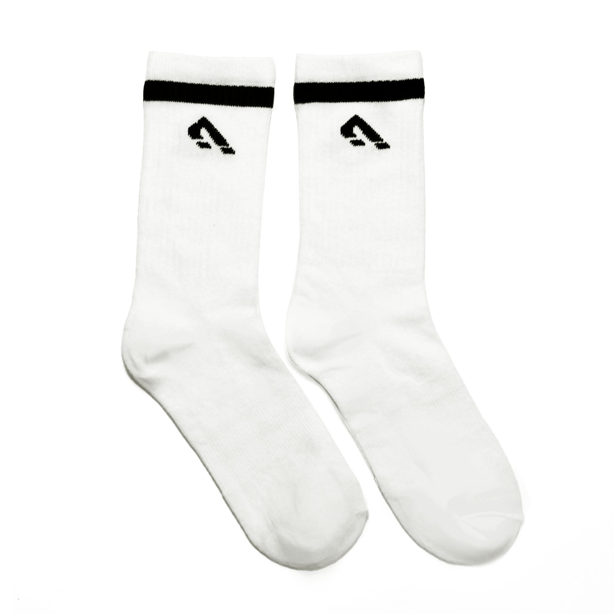 Powerknit Crew Socks - White Black