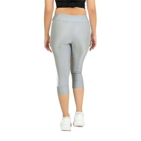Spark Cropped Leggings - Silver