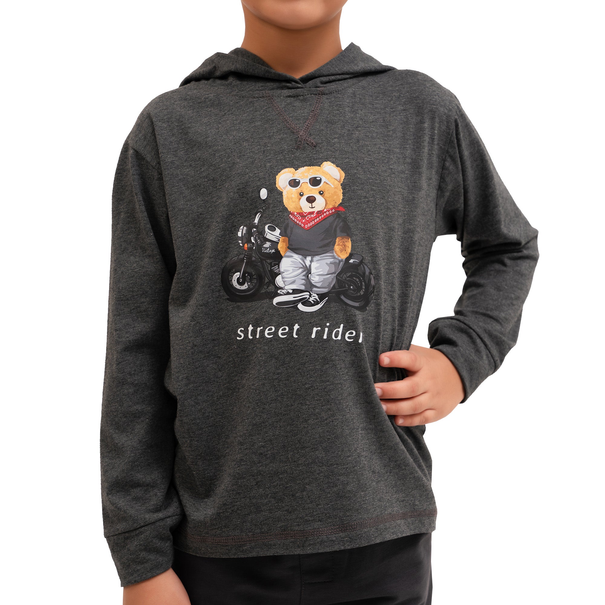 Summer Bear Hoodie - Grey