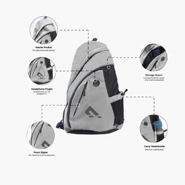 Anti-Theft Crossbody Bag - Light Grey
