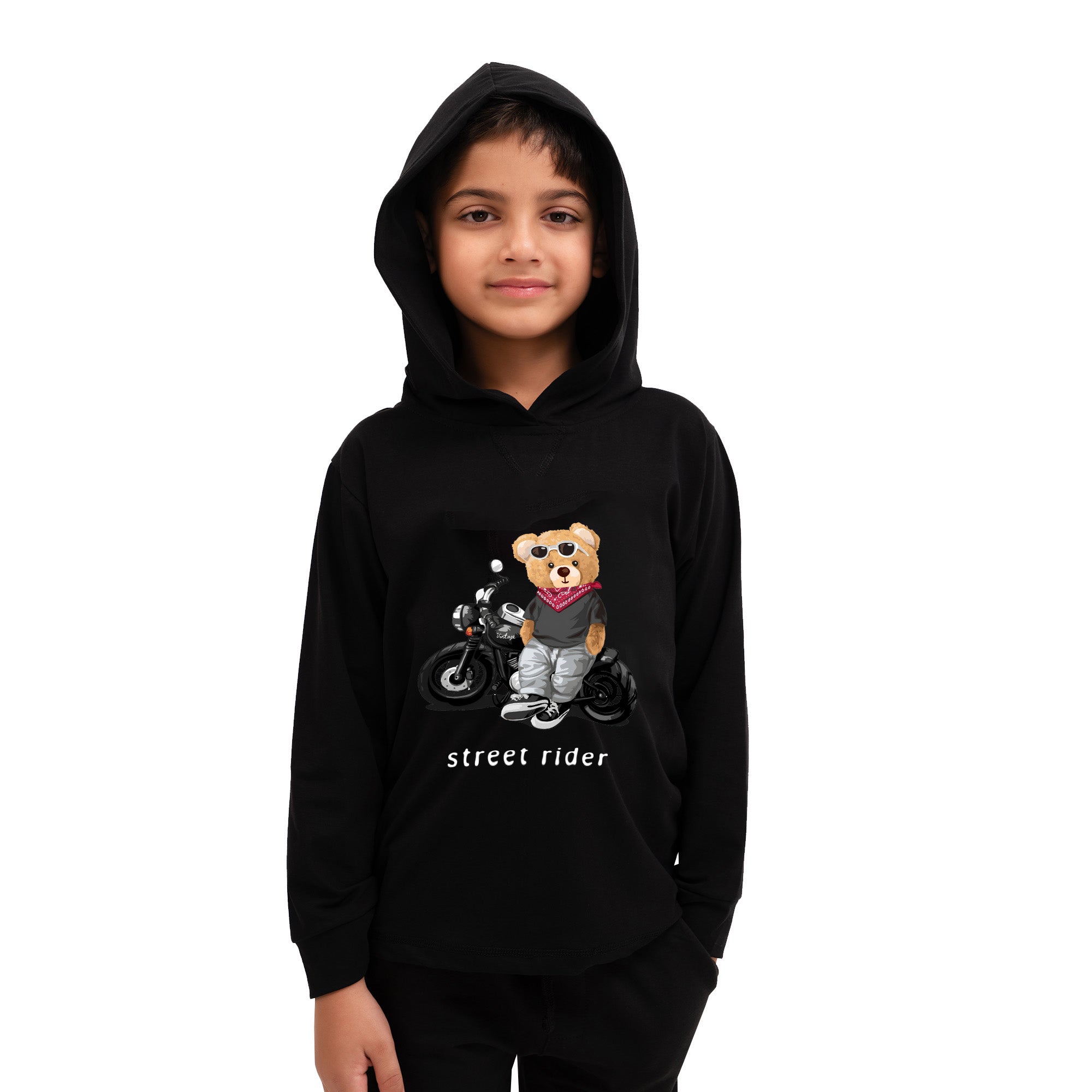 Summer Bear Hoodie - Black
