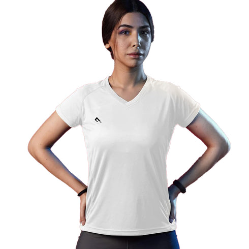 Active V- Neck (White)