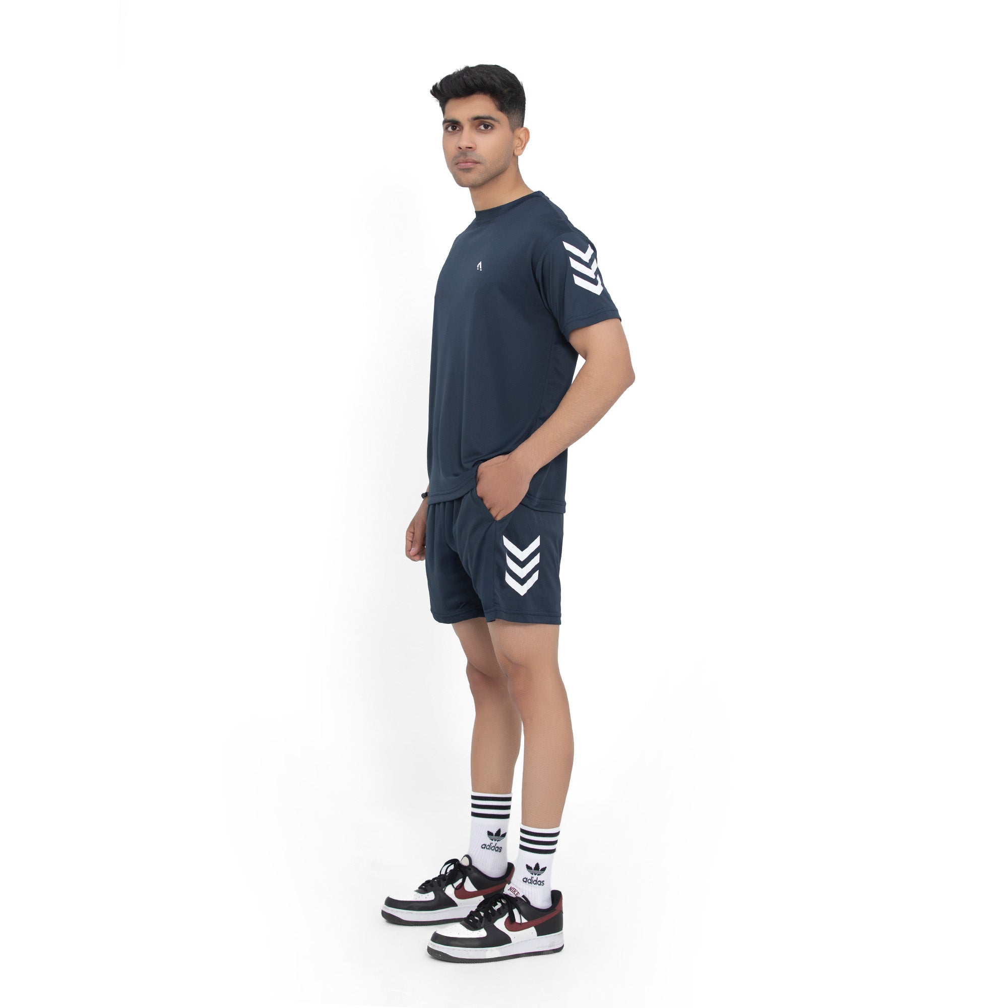 Drip Crew Tee & Shorts - Navy