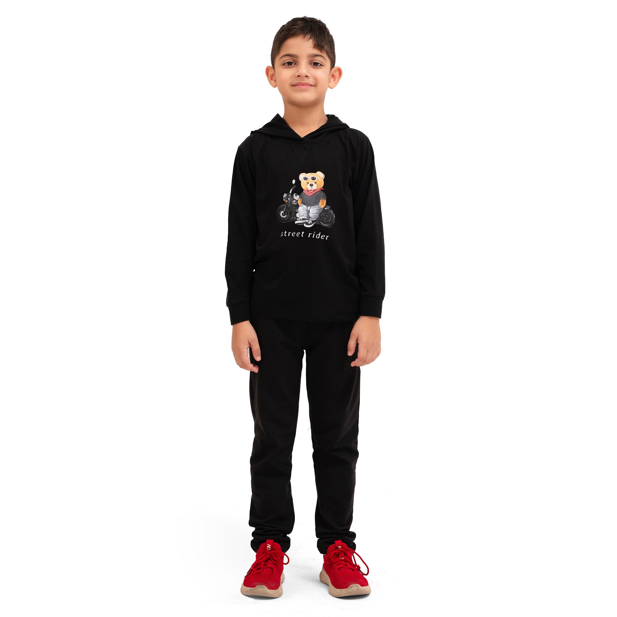 Summer Bear Hoodie - Black