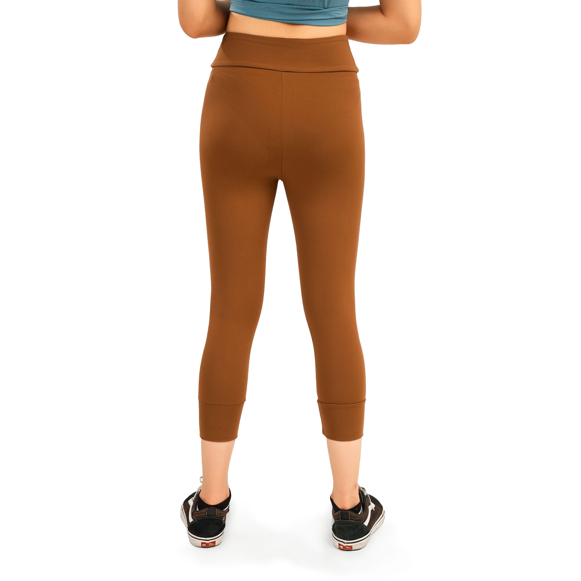 Spark Cropped Leggings - Brown