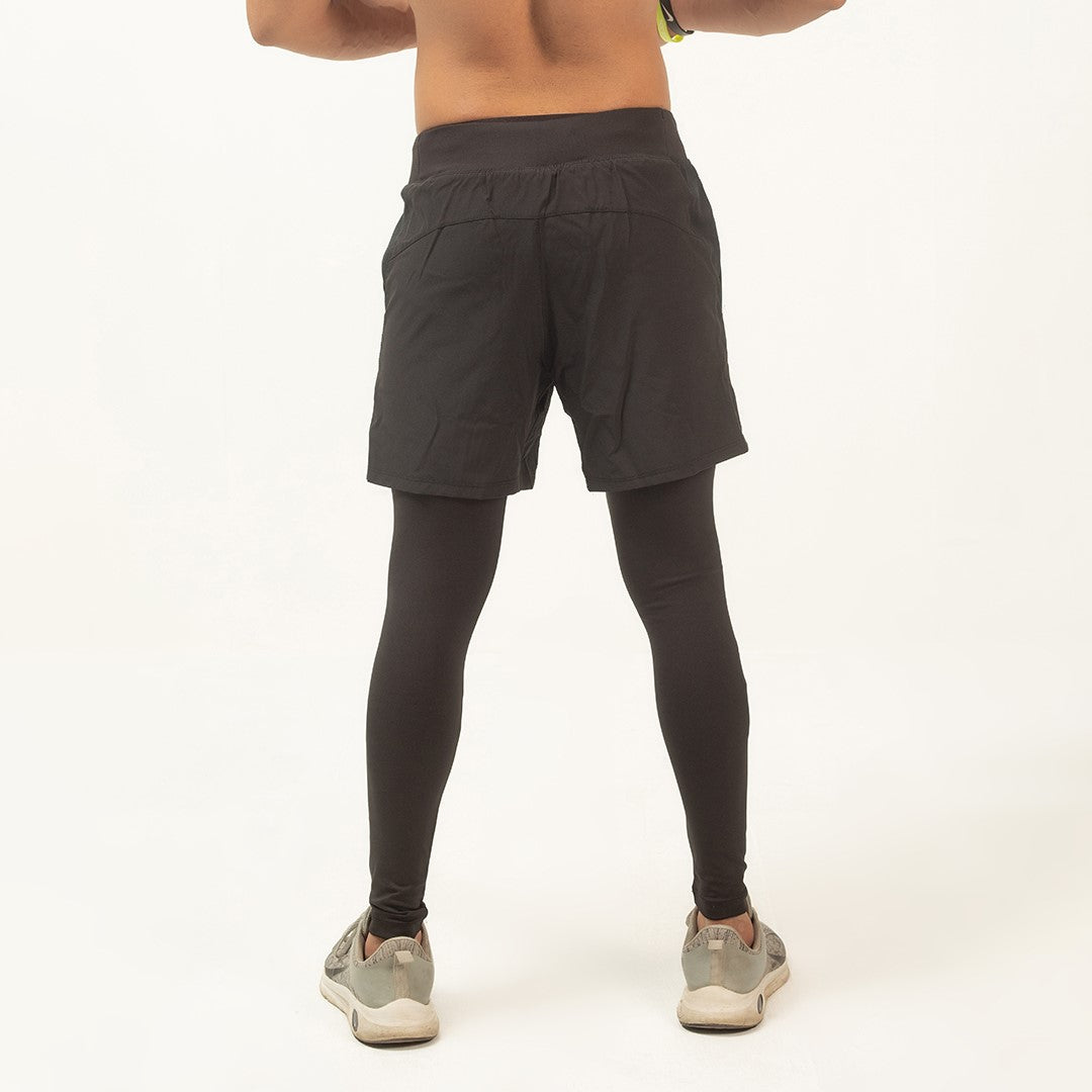 in Compression Tights with Shorts Black – Alay - Main Image