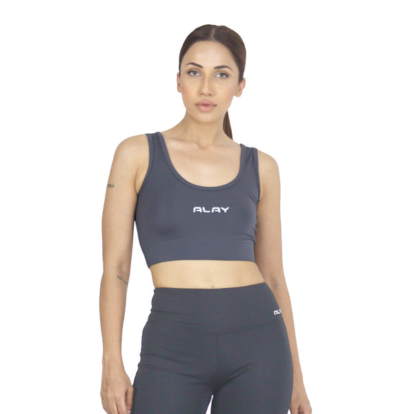 Retro Sports Bra - Grey