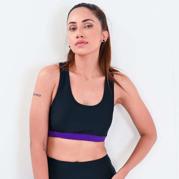 Allure Sports Bra - Black/Purple