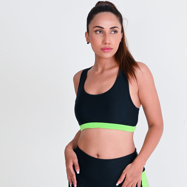 Allure Sports Bra - Black/Neon