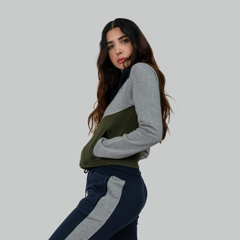 Ignite Zipper Cardigan - Navy / Olive