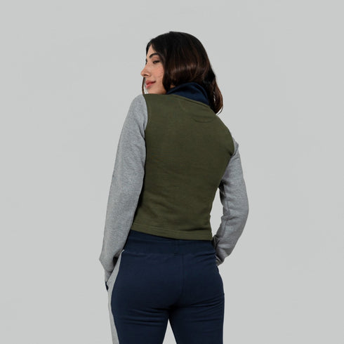 Ignite Zipper Cardigan - Navy / Olive