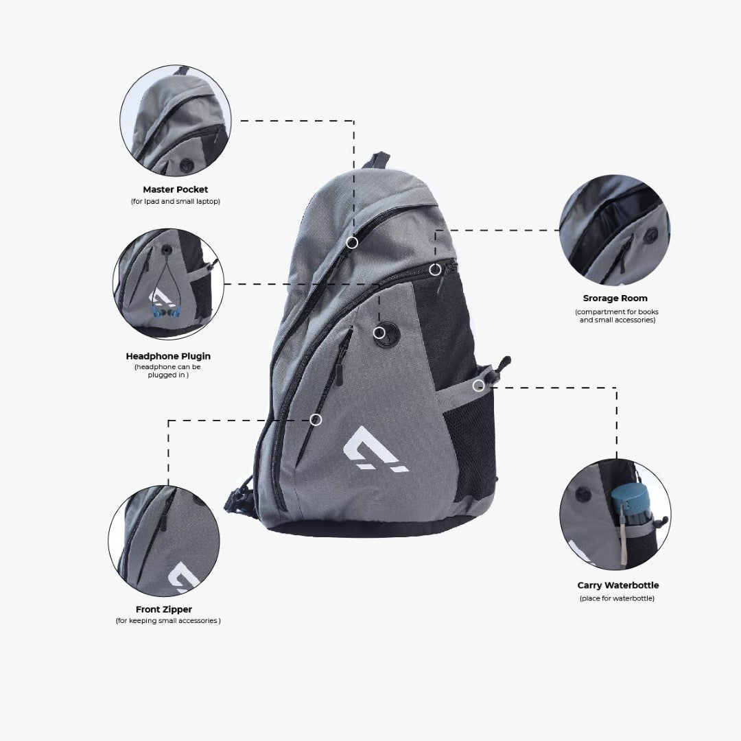 Anti-Theft Crossbody Bag - Grey