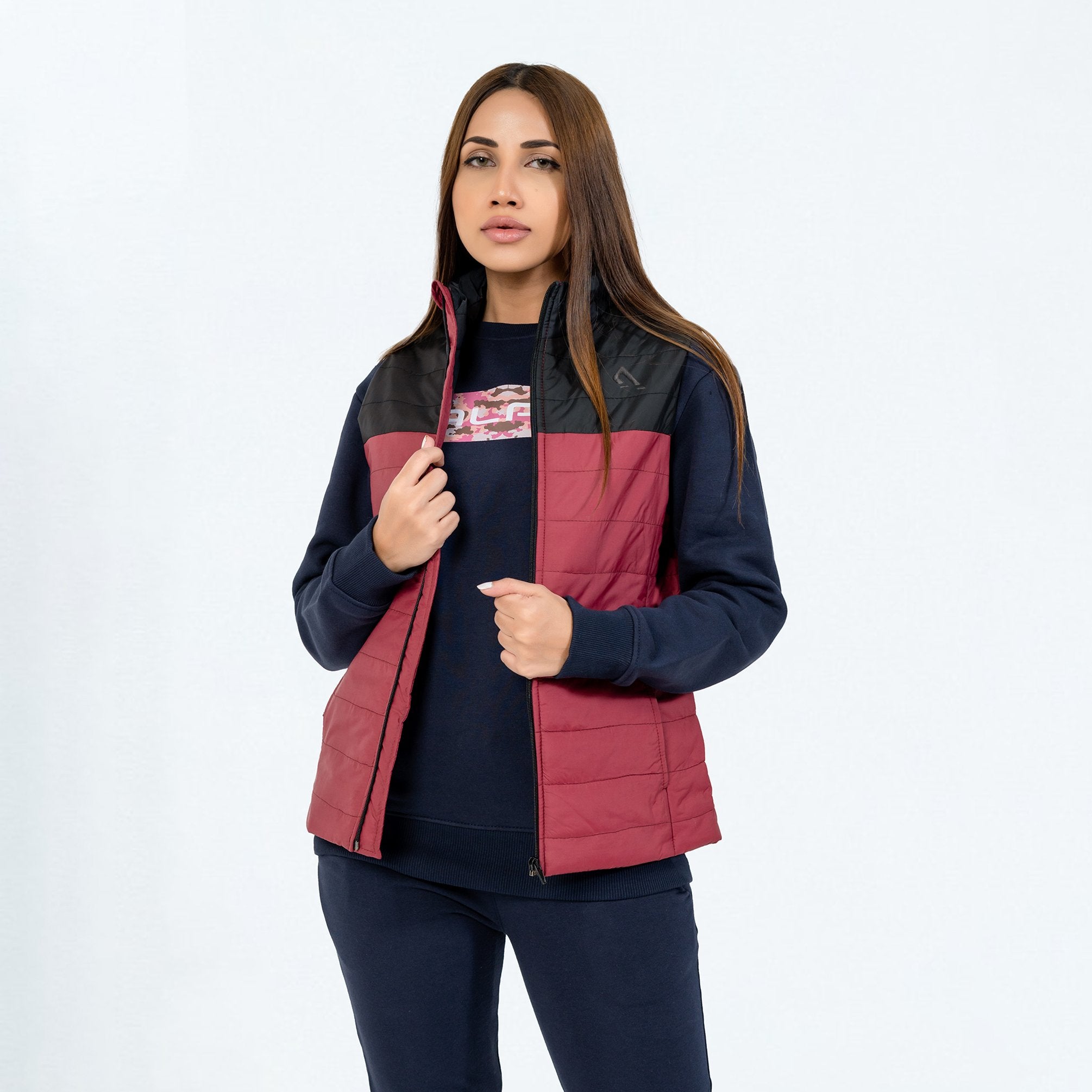 Prestige Puffer Vest Maroon/Black