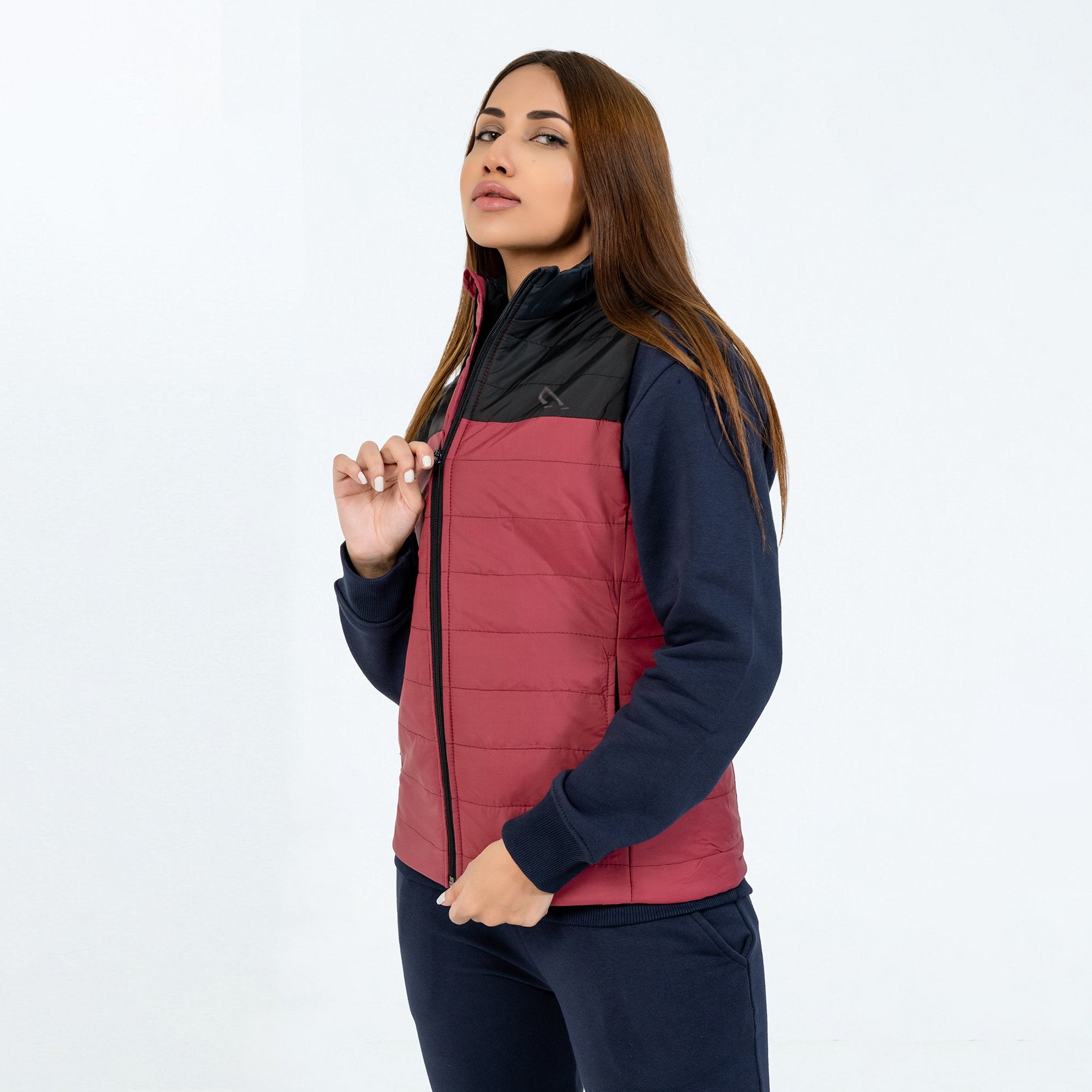 Prestige Puffer Vest Maroon/Black